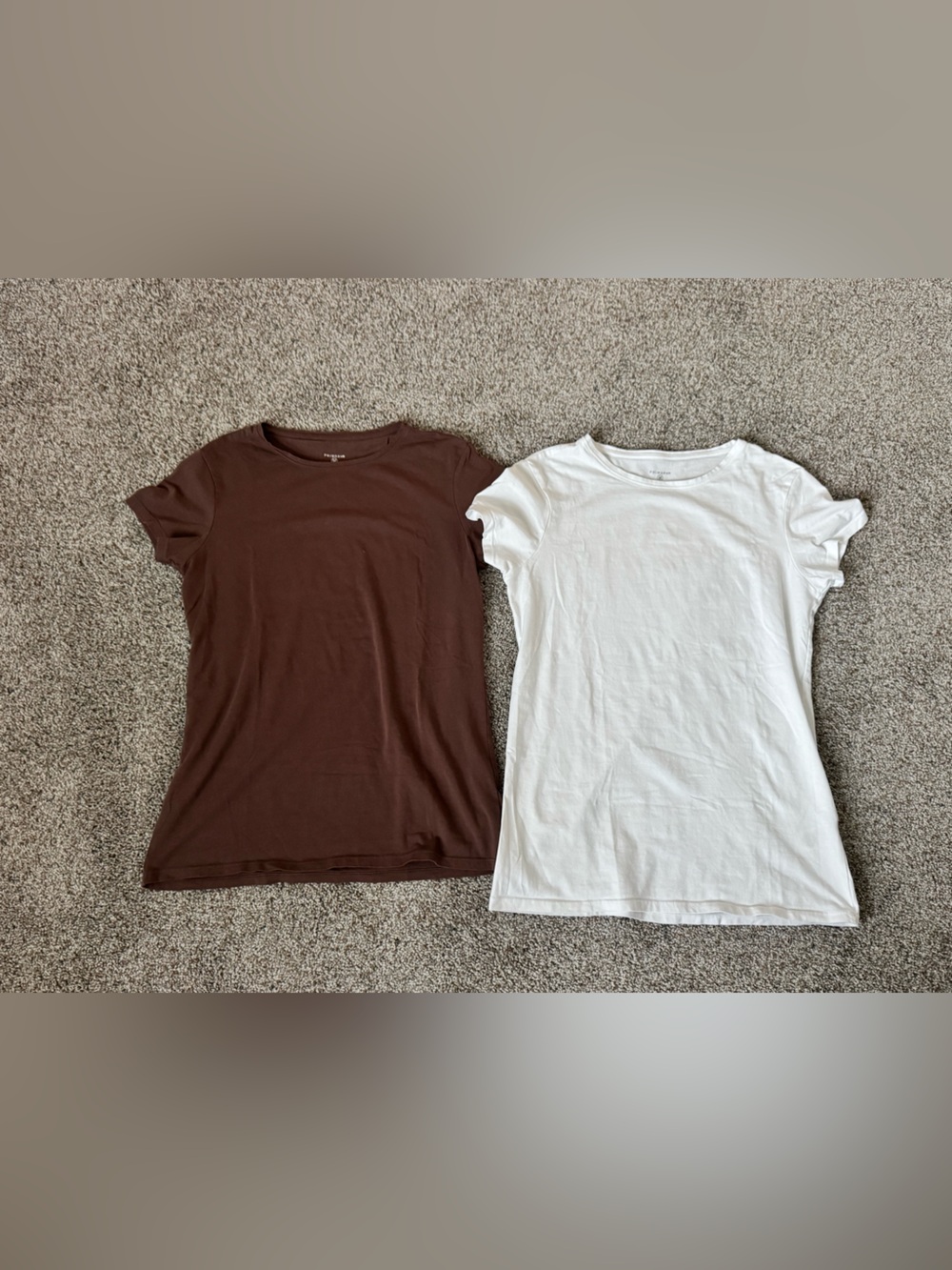 Primark Stretch Crew Tee Set in White and Brown